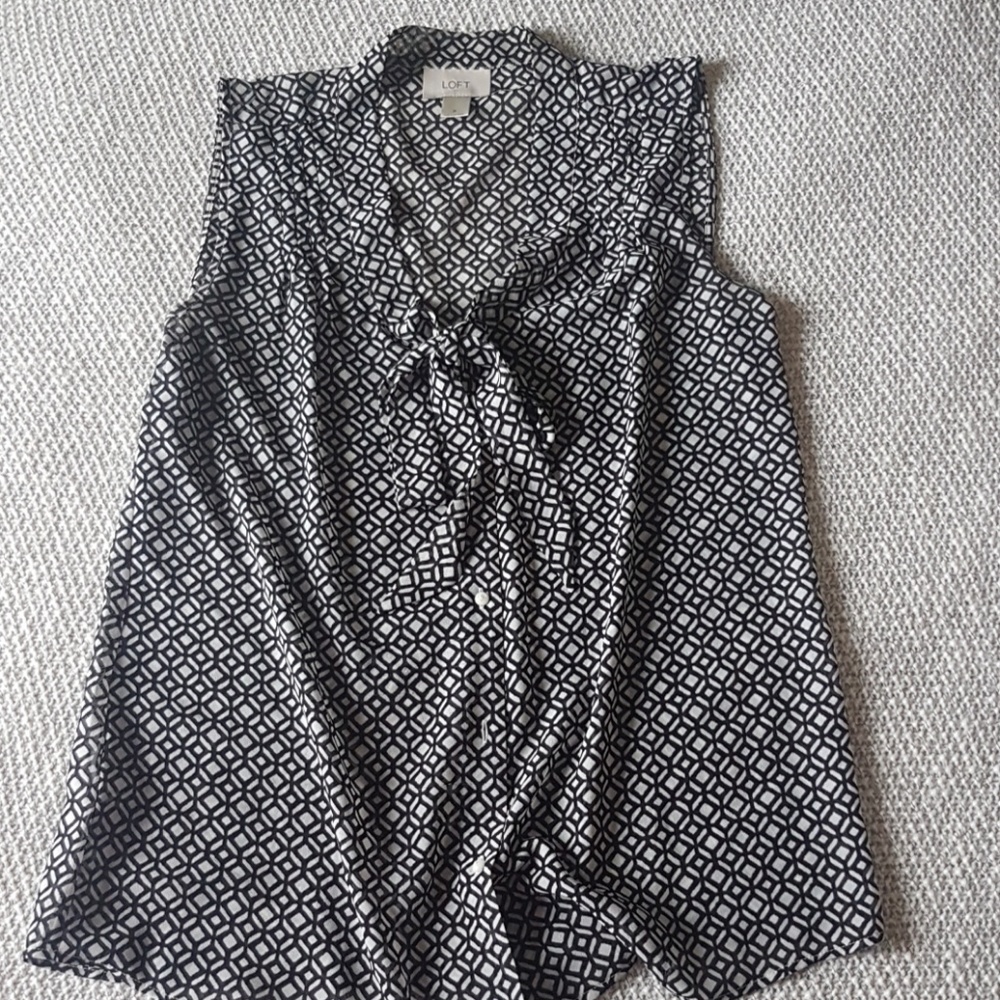 Loft tie front button up shirt